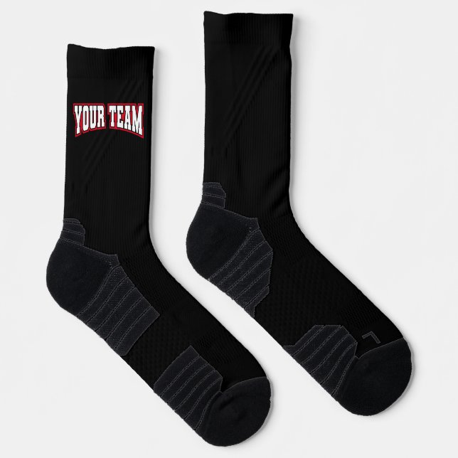 Cheerleader Black Varsity Squad Team Photo Logo Socks (Right)