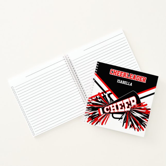 Cheerleader - Black, White & Red Notebook (Inside)