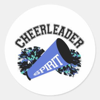 Cheerleader Blue Classic Round Sticker