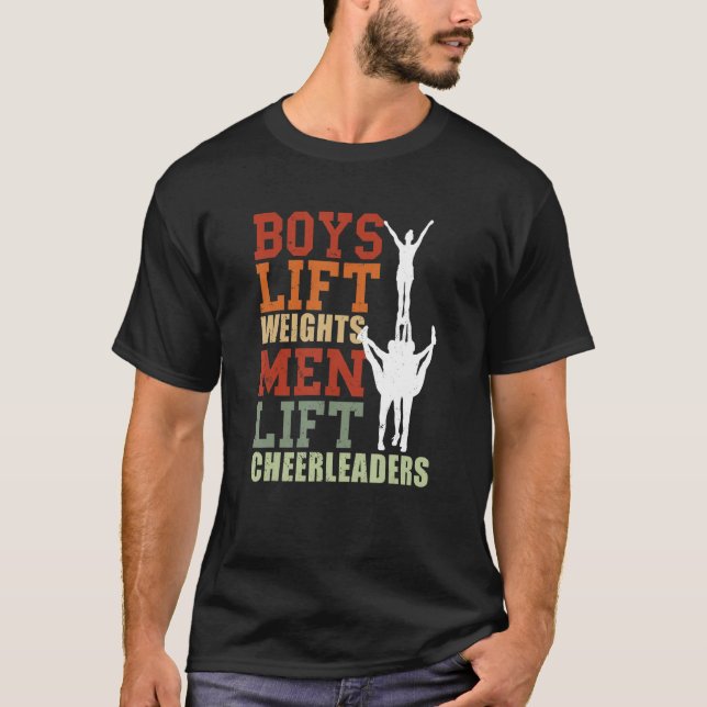Cheerleader Boys Lift Weights Cheerleading Men Che T-Shirt (Front)