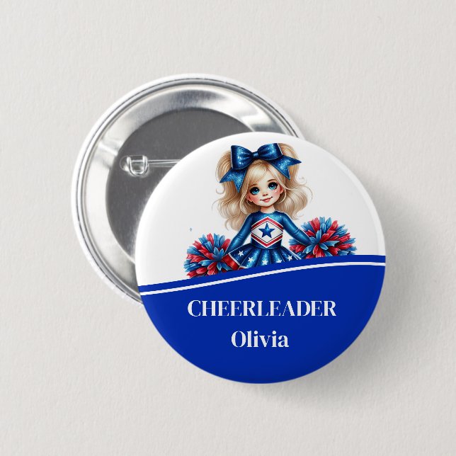 Cheerleader Button Pin (Front & Back)