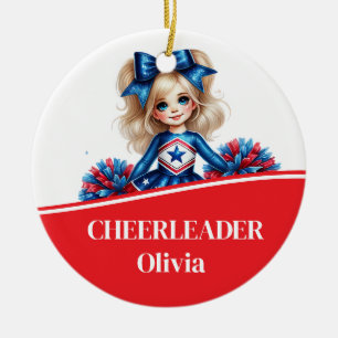 Cheerleader ceramic tree decoration