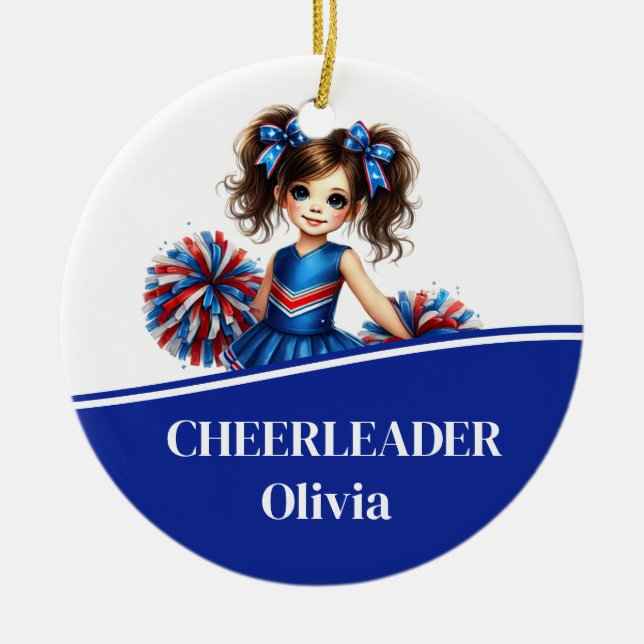 Cheerleader  ceramic tree decoration (Front)