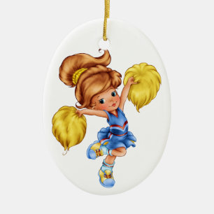 Cheerleader Ceramic Tree Decoration