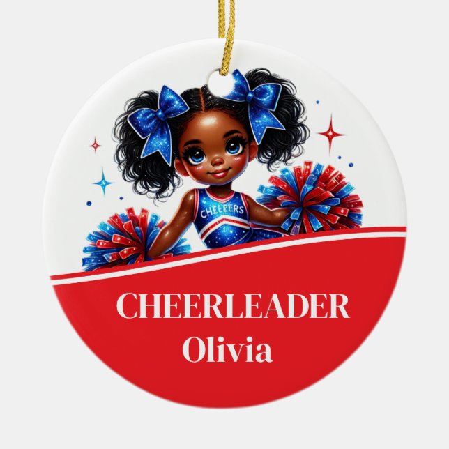 Cheerleader  ceramic tree decoration (Front)