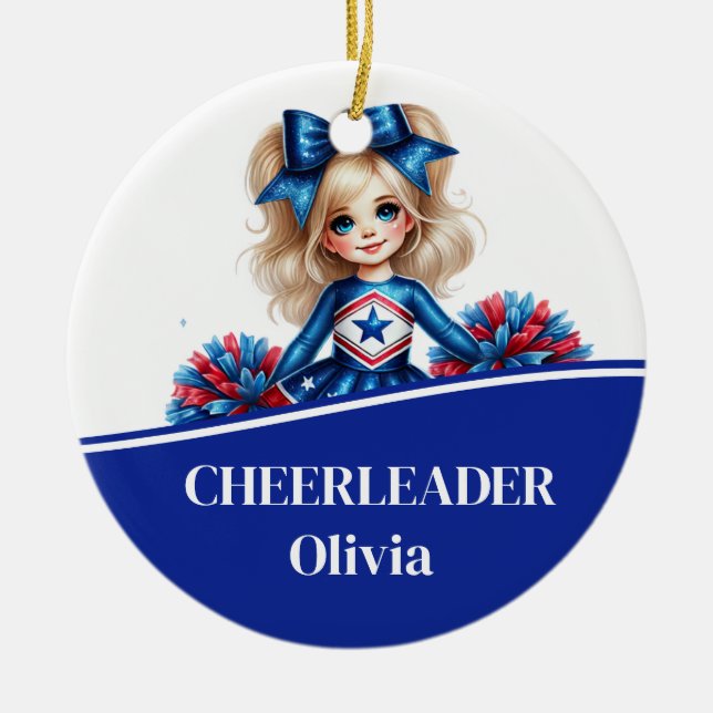 Cheerleader  ceramic tree decoration (Front)