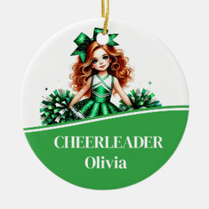Cheerleader ceramic tree decoration