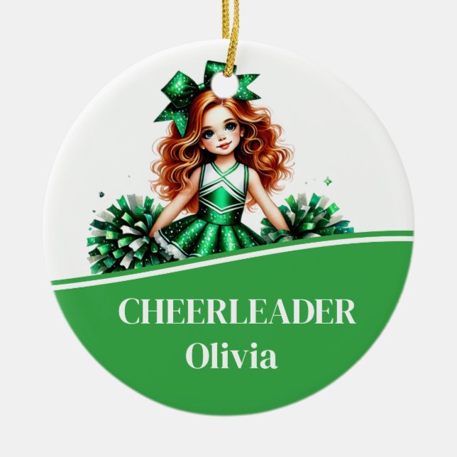Cheerleader  ceramic tree decoration (Front)