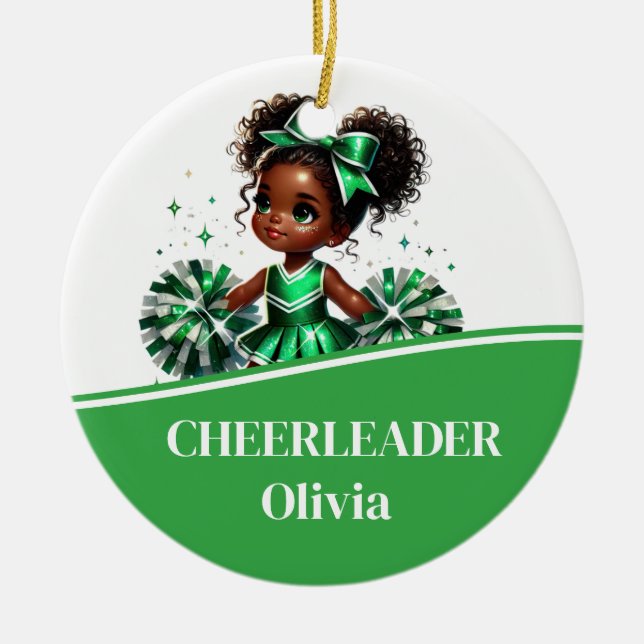 Cheerleader  ceramic tree decoration (Front)