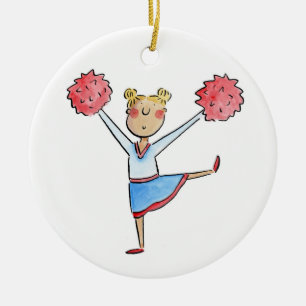 Cheerleader Ceramic Tree Decoration