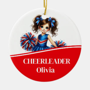 Cheerleader ceramic tree decoration