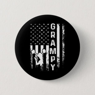 Cheerleader Cheer Grampy America Flag Vintage Xmas 6 Cm Round Badge