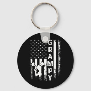 Cheerleader Cheer Grampy America Flag Vintage Xmas Key Ring