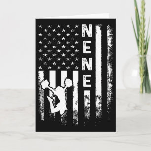 Cheerleader Cheer Nene America Flag Vintage Xmas  Card