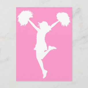 Cheerleader Cheering with Customisable Background Postcard