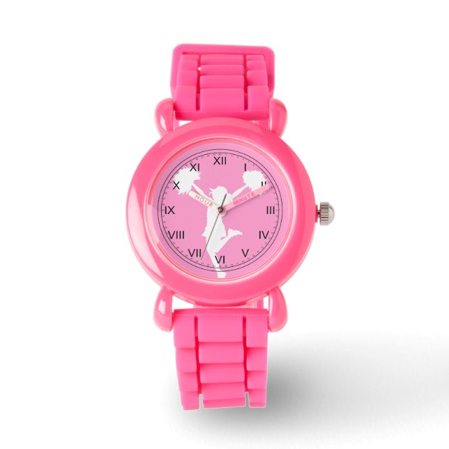 Cheerleader Cheering with Customisable Background Watch (Front)