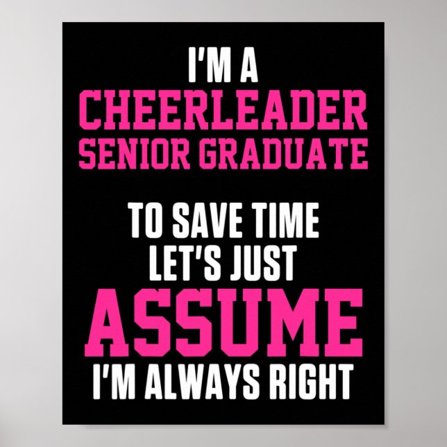 Cheerleader Cheerleading Cheering Right Senior Gra Poster (Front)