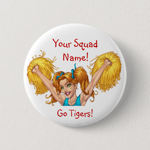 Cheerleader Cheerleading Customisable Button