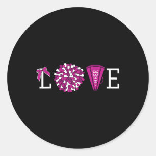 Cheerleader Cheerleading Graphic Classic Round Sticker