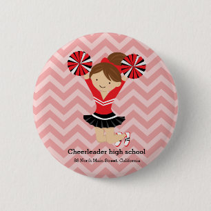 Cheerleader, choose your own background colour 6 cm round badge