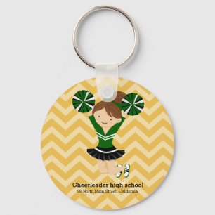 Cheerleader, choose your own background colour key ring