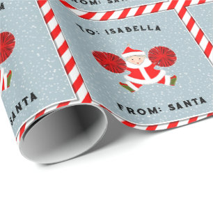 Cheerleader Christmas Holiday Gift Wrapping Paper
