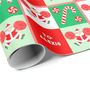Cheerleader Christmas Holiday Wrapping Paper