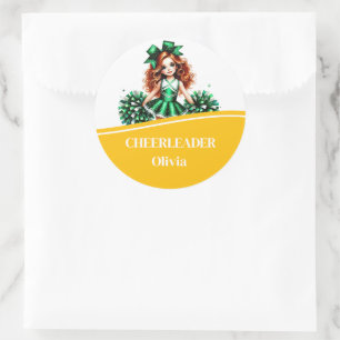 Cheerleader  classic round sticker