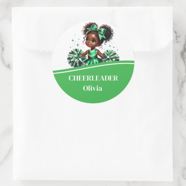 Cheerleader  classic round sticker (Bag)