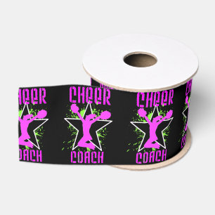 Cheerleader Coach Black 3" grosgrain Ribbon