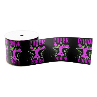 Cheerleader Coach Black 3" grosgrain Ribbon