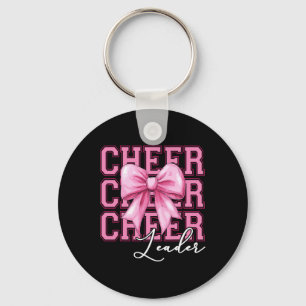 Cheerleader Coquette Bow Retro Cheerleading Women Key Ring