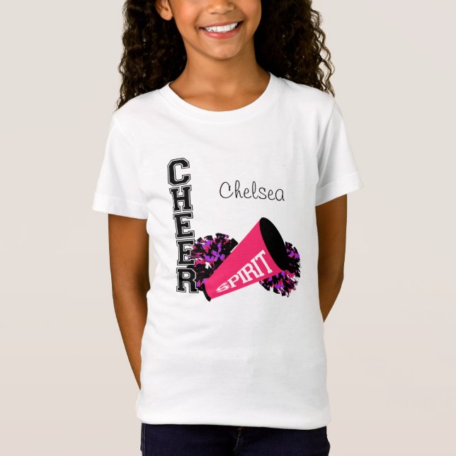 Cheerleader Customisable Pink T-Shirt (Front)