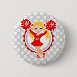 Cheerleader - Cute Red Blonde Cheer 6 Cm Round Badge
