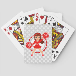 Cheerleader - Cute Red Brunette Cheer Playing Cards
