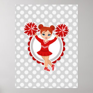 Cheerleader - Cute Red Redhead Cheer Poster