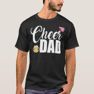 Cheerleader Dad Beer Pompom Proud Papa Coach Fathe T-Shirt