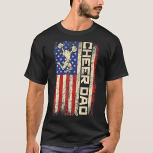 Cheerleader Dad Cheer Dad American US Flag Father T-Shirt