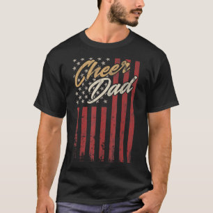 Cheerleader Dad  Cheer Dad American US Flag School T-Shirt