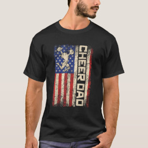 Cheerleader Dad Funny Cheer Dad American US Flag F T-Shirt