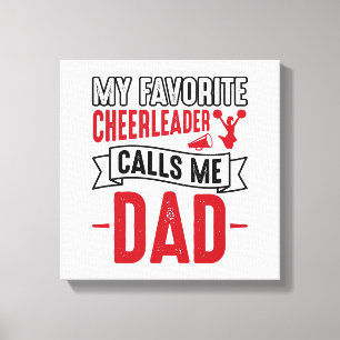 Cheerleader Dad Vintage Engraving Shirt Design_1 Canvas Print