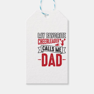 Cheerleader Dad Vintage Engraving Shirt Design_1 Gift Tags