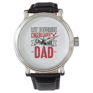 Cheerleader Dad Vintage Engraving Shirt Design_1 Watch