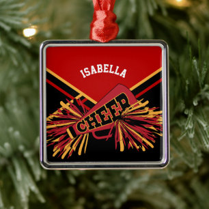 Cheerleader 📣💖 - Dark Red, Black and Gold Metal Tree Decoration