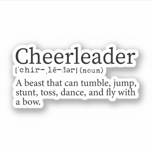 Cheerleader Definition, Cheer Cheerleading Gift (Front)