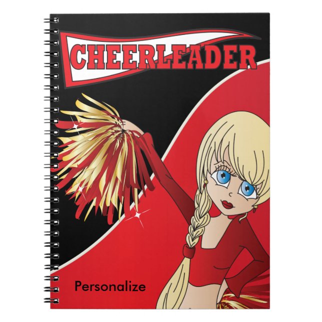 Cheerleader | DIY Name | Red Notebook (Front)