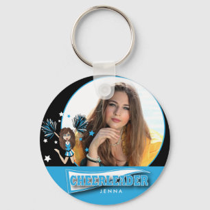 Cheerleader - DIY Photo - Baby Blue Key Ring