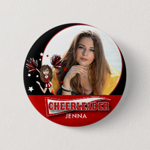 Cheerleader - DIY Photo -  Red 6 Cm Round Badge