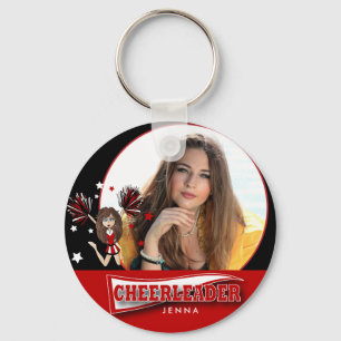 Cheerleader - DIY Photo -  Red Key Ring