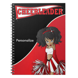 Cheerleader DIY Text Red Notebook